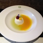 野々庵 - メロンとマンゴソースがけのプリン（？）