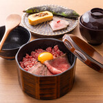 Beef Tamatebako (Japanese beef yukhoe, sirloin and thigh roast beef, Cochin egg yolk)