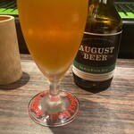 かしわや 泰 美酒佳鶏 - AUGUST BEER India Pale Ale。最近はこれがアペリティフ。ビールの味はあまり分からない方なのですがこれは大好き。