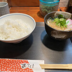 Tempura Tanaka - ご飯とミニうどんです