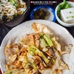 坂入きのこ園 - 焼肉のみそ炒め定食(700円)