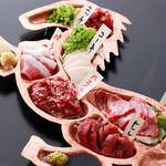 Assortment of 9 types of horse sashimi