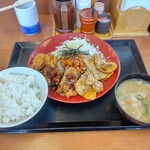 かつや - 豚カルビ焼肉とチキンカツの合い盛り定食