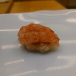 鮨 なんば - 縞海老 海老のワタ(味噌？)で