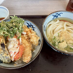 宮武讃岐うどん - 冷かけ　自分で作る天丼