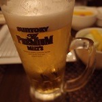 ワインと串揚げ こぱん - 生ビールで乾杯。