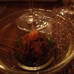 ワインと串揚げ こぱん - がんもどきに紅葉おろし添え。