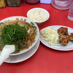 Ramen Kairikiya - 特製醤油 九条ねぎラーメンと唐揚げ定食