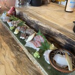 食堂あお - お造り盛り合わせー¥1500（1人前）