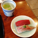 小笹寿し - アジ、赤身、鯛の吸い物