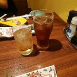 Kaisen Yaki Uni Shabu Yoshichou - のんある梅酒ソーダ、ウーロン茶