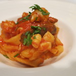 Convivio - 25年8月　自家製タリアテッレ　赤海老とポルチーニのソース
