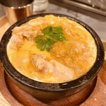 Rich egg and local chicken stone-grilled Oyako-don (Chicken and egg bowl)