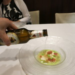 Convivio - 25年8月　枝豆のドルチェ　伊モレッティビールを掛けて