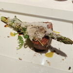 リストランテ カノフィーロ - ホルスタイン、アスパラと夏トリュフ添え