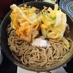 しれとこ里味 - つぶ貝とえびのかき揚げ　冷やしかけそば