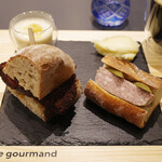 h Saint de gourmand - コルドンブルー(ハーフ580円)、パテ・ド・カンパーニュ(ハーフ780円)、菊芋のスープ トリュフ風味、コーヒー(Mサイズ400円)