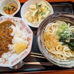 Soba Gen - 本日のランチ(うどん＋ミニキーマカレー)