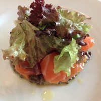 Benoit Alain Ducasse - 前菜・・・タスマニアサーモンのマリネ　レンズ豆のサラダ