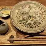 Fukunoo - 冷たい蕎麦 香味おろし 大盛り￥1,200＋￥300