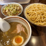 つけめん 恵那く - つけ麺中盛りに肉メシ