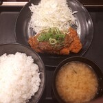 松のや - ネギ味噌チキンかつ定食７９０円→５００円・ご飯は大盛