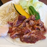 Asahi Biruen Shiroishi Hamanasukan - マトン肉ジンギスカン(たれもみ)(1280円)