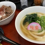 極楽うどん TKU - 肉温玉丼・うどんは中盛り（300g）