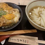 純愛うどん なでしこ - 希少豚のカツ丼セット・ひやかけ