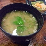 居魚家 ぎんた - 2013.7. ご飯についてる味噌汁