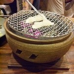 居魚家 ぎんた - 2013.7. ハモ焼きシャブしてるとこ♪