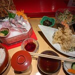 河太郎 - 活アジ刺身定食