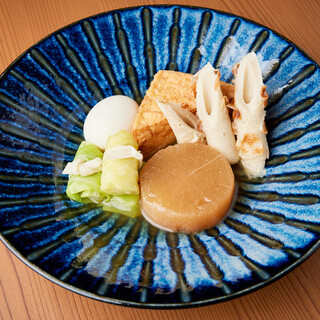 Oden with a gentle dashi soup is perfect for finishing off alcoholic beverages ◎