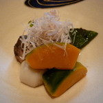 日本料理 楽心 - ☆炊き合わせは芋・蛸・南瓜万願寺唐辛子とお魚がさごしに細い鰹節が美味しい☆