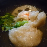 日本料理 楽心 - ☆椀物は蓮根饅頭…車海老と銀杏でまったり☆
