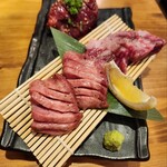 TOKYO焼肉ごぉ - 厚切り3点盛り合わせ
