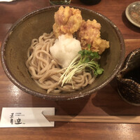 自家製粉石臼挽きうどん 青空blue 本店 - とり天ぶっかけ