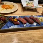 肉寿司 肉和食 KINTAN - 牛肉寿司5種盛り合わせ