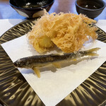 天婦羅割烹 すみ - 天婦羅(稚鮎･ヤングコーン)