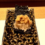 鮓 きずな - 余市のあん肝（北海道）を赤酢シャリの上にセット‼️
      