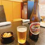 あら川 - 本日のお通し・瓶ビール