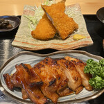Shichigo - 鶏ももの照り焼き+アジフライ