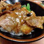 肉のヤマ牛 - これうまく撮りすぎた。本当にミニ丼。