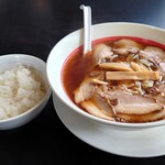 幸楽苑 - チャーシューめん760円(麺かため、スープ濃いめ、薬味抜き)、ライス170円