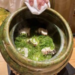 銀座 稲葉 - 御飯物(すずきと万願寺とうがらしの炊き込みご飯)
