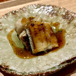 Higashiyama Yoshihisa - ②鰻と小芋 ～最近、料理人は小芋を剥くことが無くなったので、敢えて小芋と鰻をタレに合わせて懐かしい味わい。