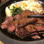 Ushinoya - ハンガーステーキ肉持ち上げ