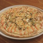 Mentaiko and mochi mayonnaise pizza