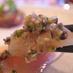 日和庵 - 昆布〆の塩漬鶏肉は絶妙の旨み