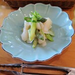 Nanakusa Shokudou - ヤリイカとアスパラの柚子味噌あえ